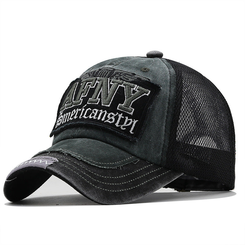 Vintage Washed Cotton Letter AFNY Embroidery Baseball Cap