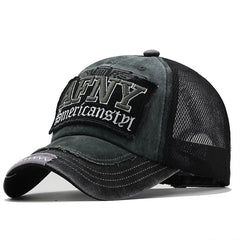 Vintage Washed Cotton Letter AFNY Embroidery Baseball Cap