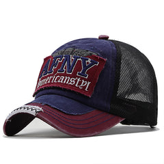 Vintage Washed Cotton Letter AFNY Embroidery Baseball Cap