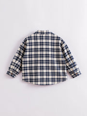 Boys Lapel Plaid Shirts Tops Kids Clothes