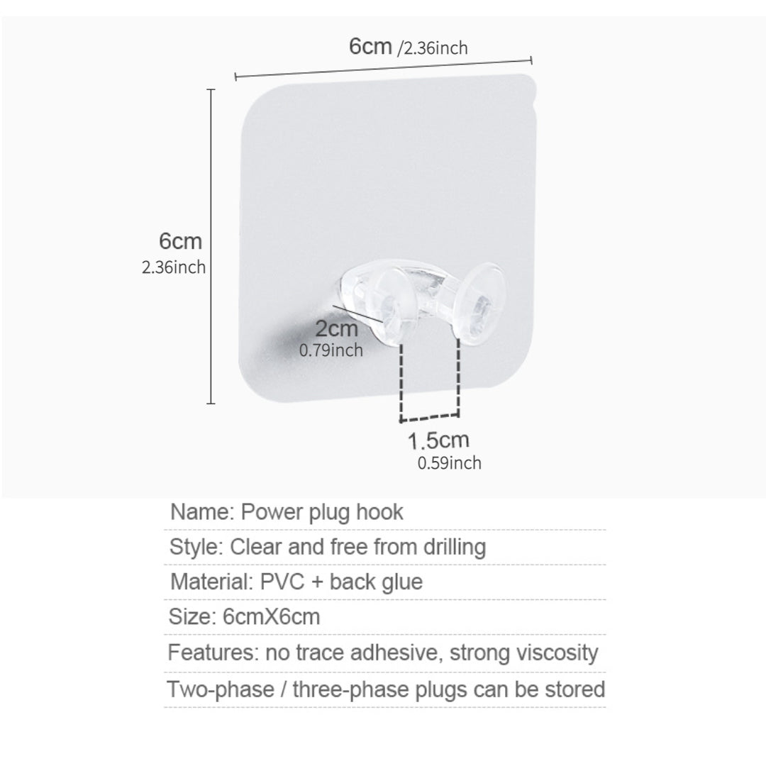 10Pcs Self Adhesive Power Cord Hooks for Wall