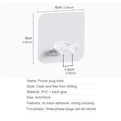 10Pcs Self Adhesive Power Cord Hooks for Wall