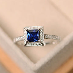 Square Zircon Women Ring Bridal Wedding Girls Gift Jewelry