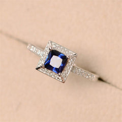 Square Zircon Women Ring Bridal Wedding Girls Gift Jewelry