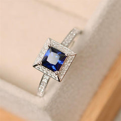 Square Zircon Women Ring Bridal Wedding Girls Gift Jewelry
