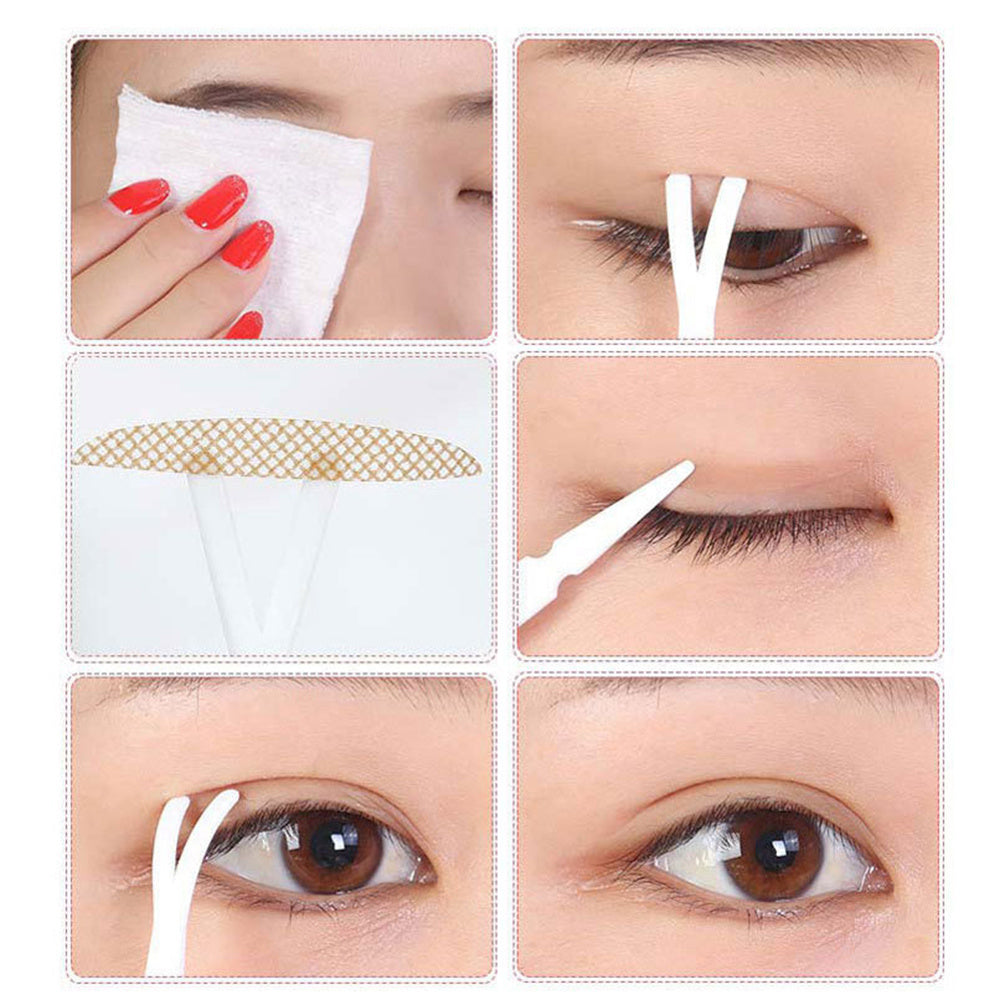 200Pcs Invisible Eyelid Sticker Lace Eye Lift Strips Double Eyelid Tape Adhesive