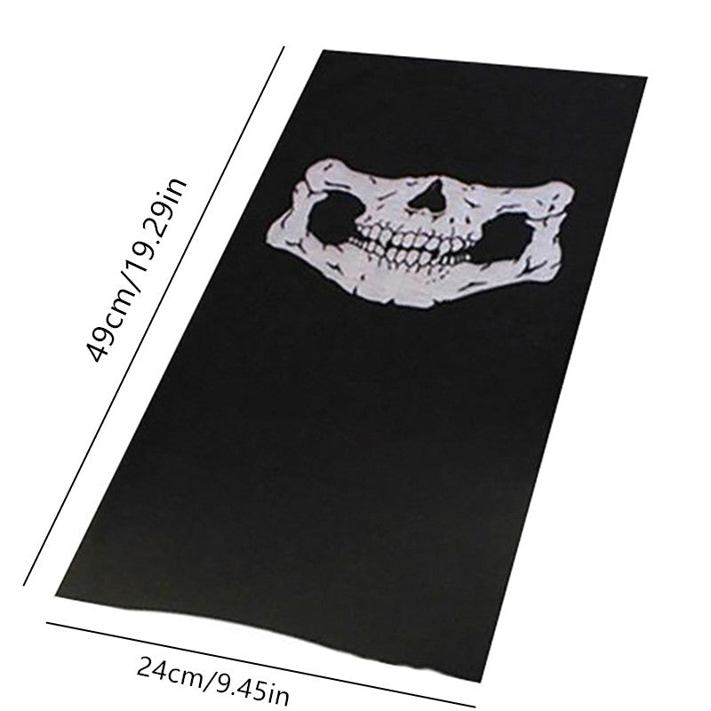 Skull Print Windproof Neck Gaiter for Skiing Snowboarding Biking