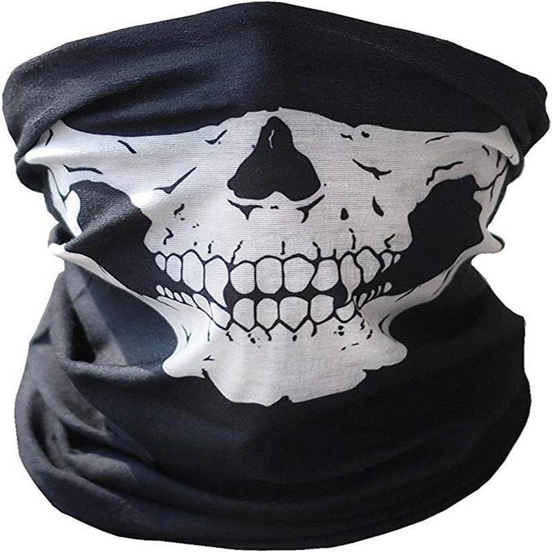 Skull Print Windproof Neck Gaiter for Skiing Snowboarding Biking