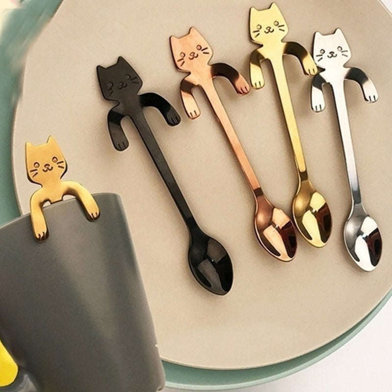 1pc Cat Spoons Flatware Coffee Drinking Tools Kitchen Gadget