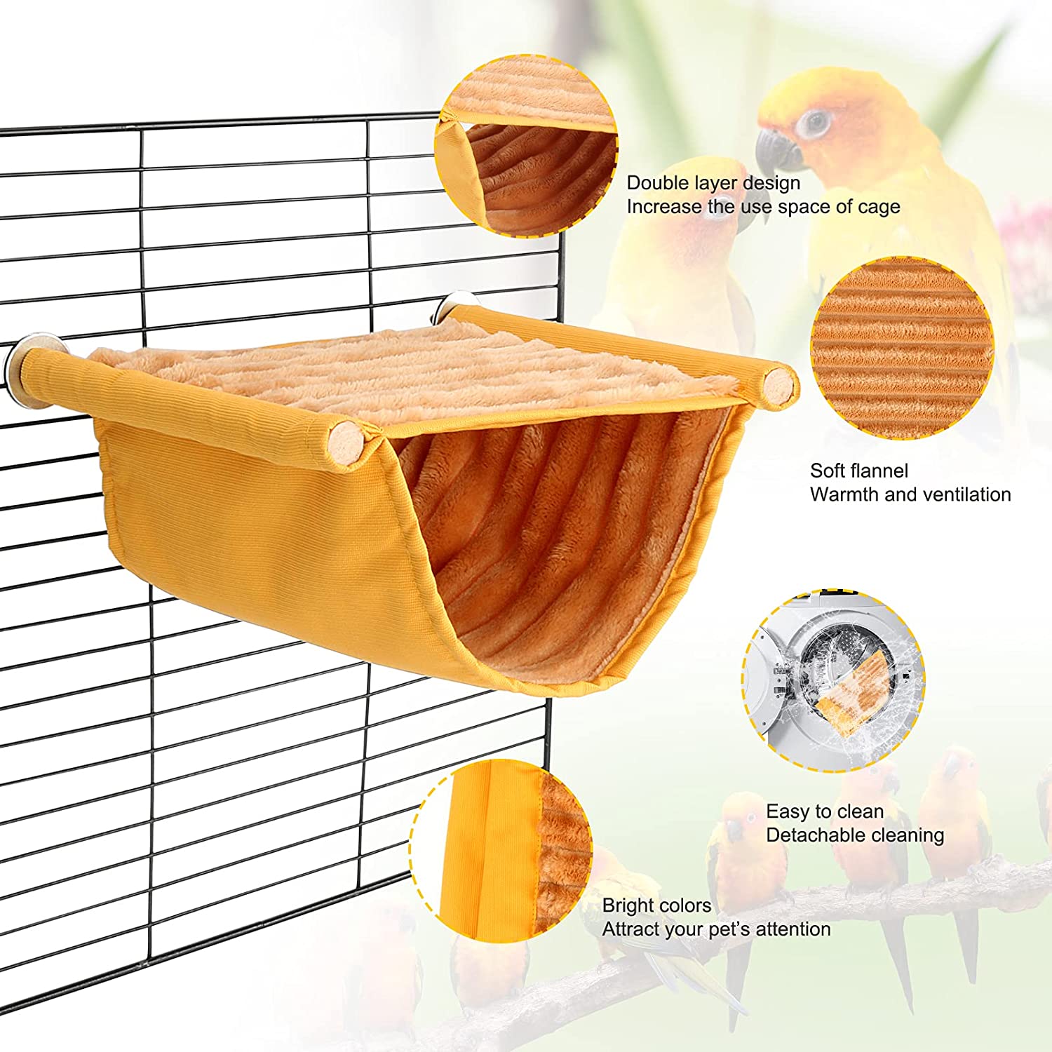 Winter Warm Bird Nest Bed Hammock Snuggle Hut Parrot House Tent Toy