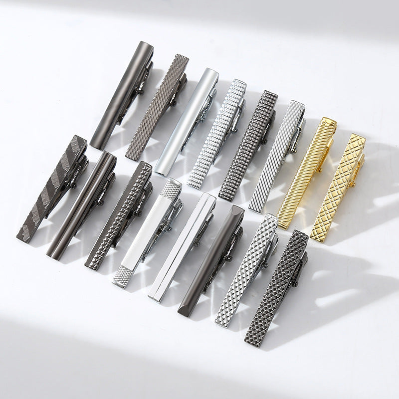 1pc Men's 4 Short Tie Clip Golden Silver Mirror Narrow Tie Special