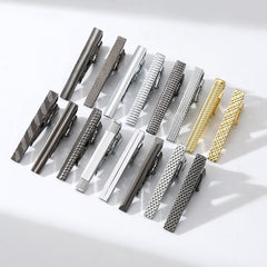 1pc Men's 4 Short Tie Clip Golden Silver Mirror Narrow Tie Special