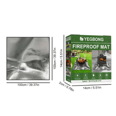 Outdoor Fireproof Mat High Temp Resistant Fiberglass BBQ Stove Mat