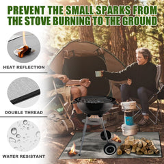 Outdoor Fireproof Mat High Temp Resistant Fiberglass BBQ Stove Mat