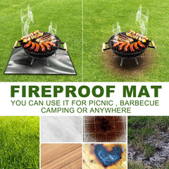 Outdoor Fireproof Mat High Temp Resistant Fiberglass BBQ Stove Mat