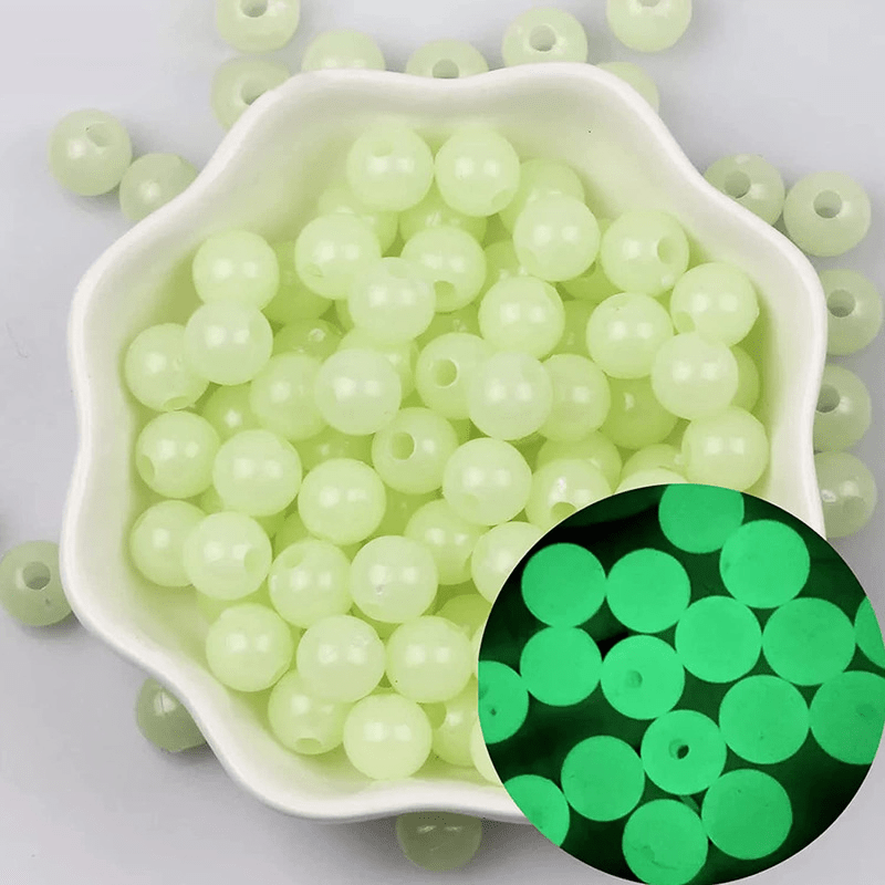 Luminous Hard Plastic Fishing Beads 4-10mm Tackle for Bait, Bracelet, Necklace