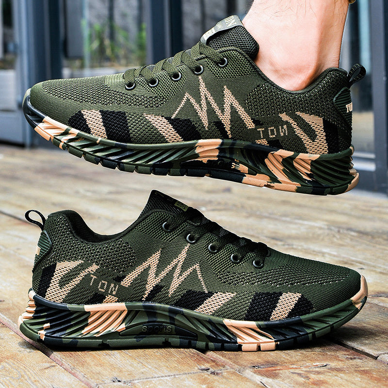 Women's Camo Trail Running Shoes Lace Up Outdoor Sneakers