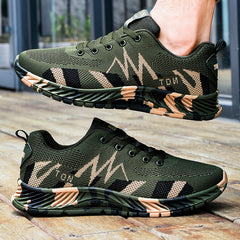 Women's Camo Trail Running Shoes Lace Up Outdoor Sneakers