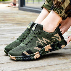 Women's Camo Trail Running Shoes Lace Up Outdoor Sneakers