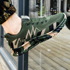 Women's Camo Trail Running Shoes Lace Up Outdoor Sneakers