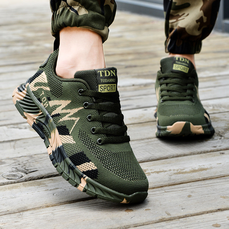 Women's Camo Trail Running Shoes Lace Up Outdoor Sneakers