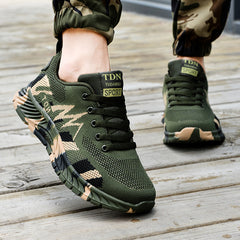Women's Camo Trail Running Shoes Lace Up Outdoor Sneakers