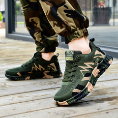 Women's Camo Trail Running Shoes Lace Up Outdoor Sneakers