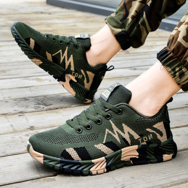 Women's Camo Trail Running Shoes Lace Up Outdoor Sneakers