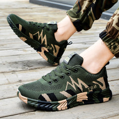 Women's Camo Trail Running Shoes Lace Up Outdoor Sneakers