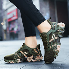 Thick Sole Camo Sneakers for Couple - Trail Running Sports Shoes