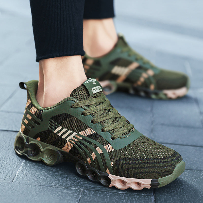 Thick Sole Camo Sneakers for Couple - Trail Running Sports Shoes