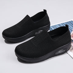 Mesh Air Cushion Running Sneakers Height Increased Slip On Sports Shoes Women's