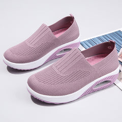 Mesh Air Cushion Running Sneakers Height Increased Slip On Sports Shoes Women's