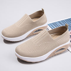 Mesh Air Cushion Running Sneakers Height Increased Slip On Sports Shoes Women's