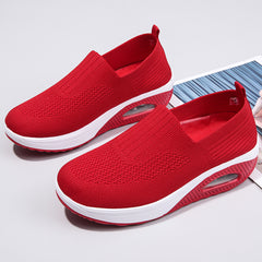 Mesh Air Cushion Running Sneakers Height Increased Slip On Sports Shoes Women's