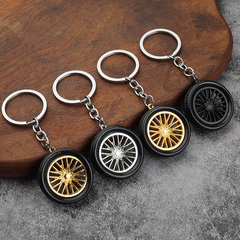 Car Tire Keychain Unique Backpack or Key Pendant