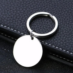 Inspirational Words Print Keychain Stainless Steel Bag Keyring Ornament Charm