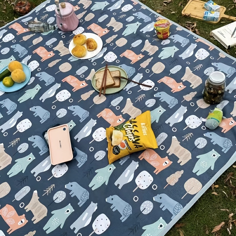 Portable Coarse Cloth Picnic Mat Thickened Outdoor Beach Tent Lawn Mat