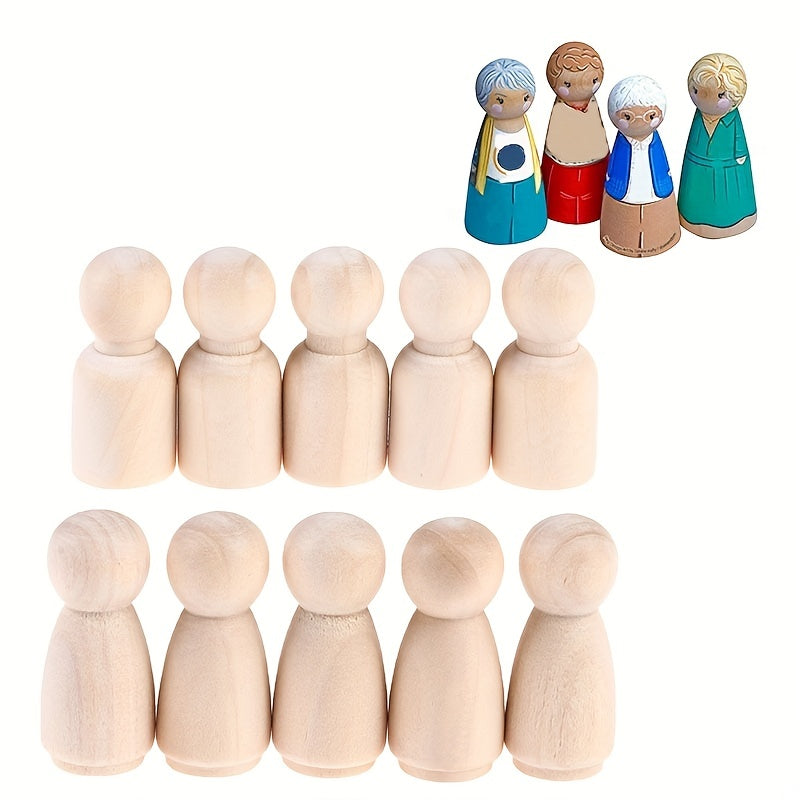 Wooden Dollhouse Puppet Log Small Man Painted Wooden Doll