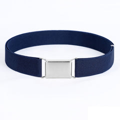 Elastic Stretch Belt Silvery Buckle Belt for Kids Boys Girls Women