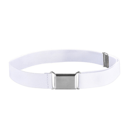 Elastic Stretch Belt Silvery Buckle Belt for Kids Boys Girls Women