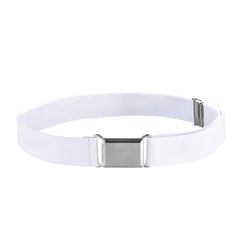 Elastic Stretch Belt Silvery Buckle Belt for Kids Boys Girls Women