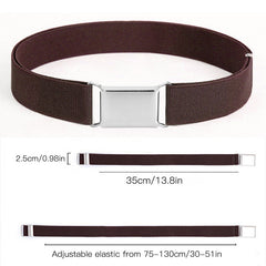 Elastic Stretch Belt Silvery Buckle Belt for Kids Boys Girls Women