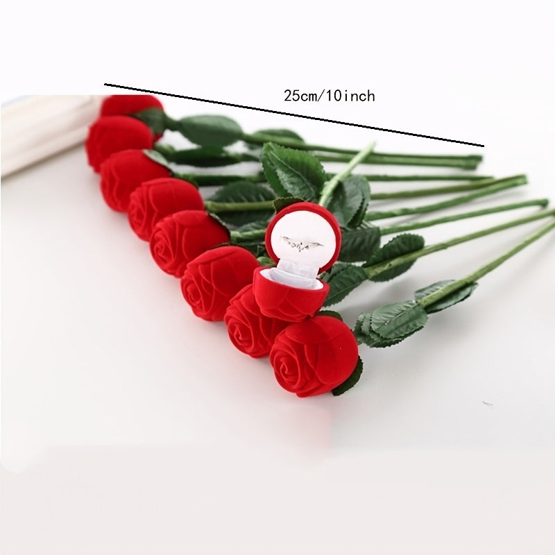 Red Rose Ring Box Holiday Gift Personalized Creative Ring Box