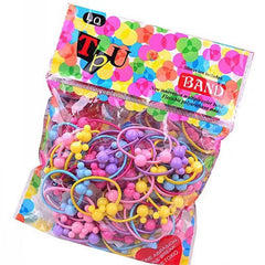 50Pcs Toddler Girls Cartoon Hair Ties Multicolor Ponytail Accessories