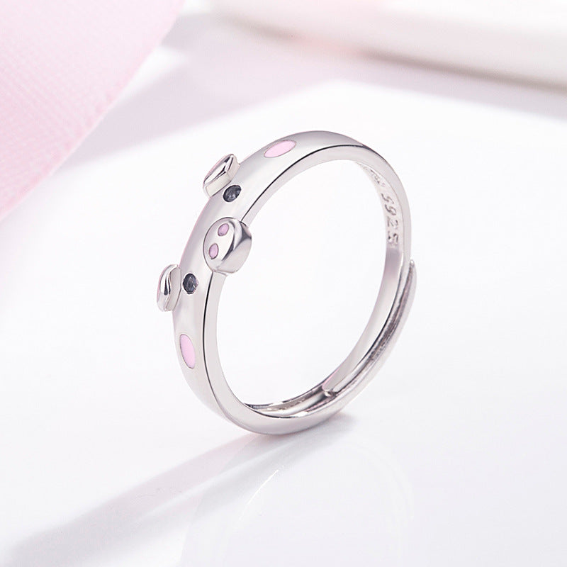 Girls Creative Pig Adjustable Ring Decorative Accessories Gift
