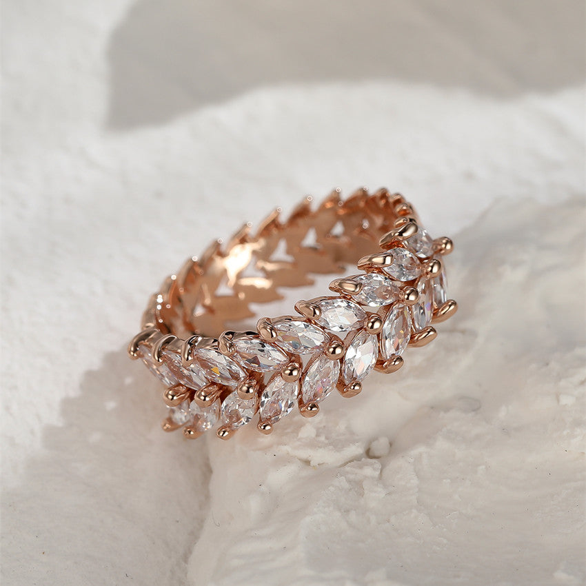 Copper Promise Ring with Zircon for Women