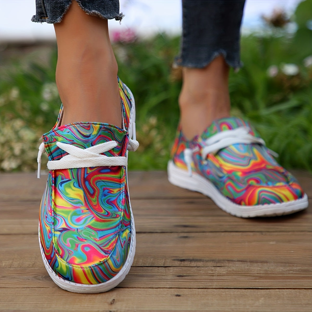 Women's Canvas Slip On Sneakers Low Top Walking Shoes
