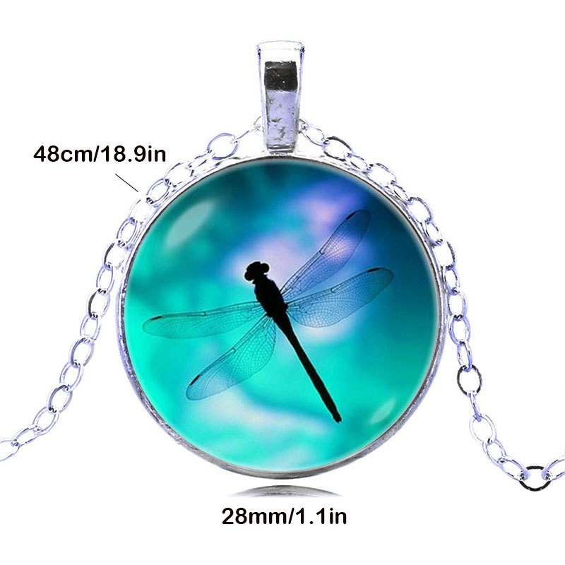 Green Dragonfly Time Gemstone Keychain Animal Dragonfly Keychain Necklace