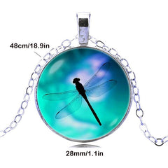 Green Dragonfly Time Gemstone Keychain Animal Dragonfly Keychain Necklace